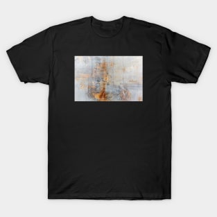 Scratches on a grunge metal wall. T-Shirt